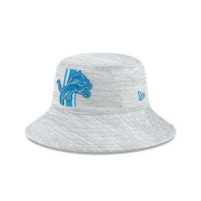 Blue Detroit Lions Hat - New Era NFL Official NFL Training Stretch Bucket Hat USA5247039